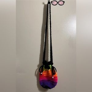 Crocheted Drawstring Shoulder Bag 🌈